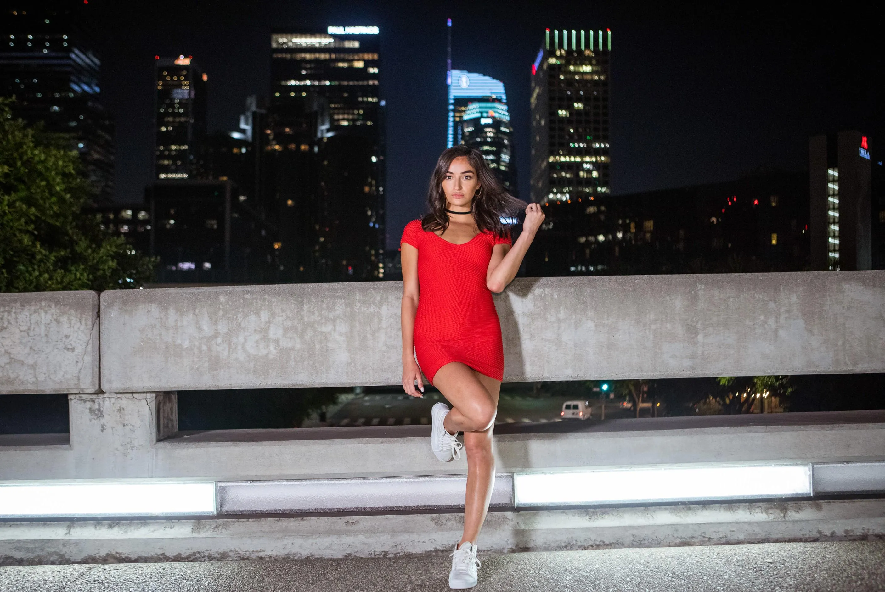 Emily at night in the big city