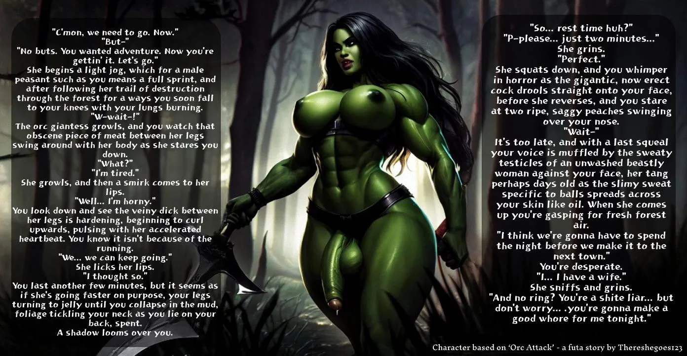 Trying to keep up with a hung futa orc....