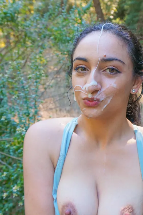 Hiking tip: wear sunscreen… or just let him paint your face