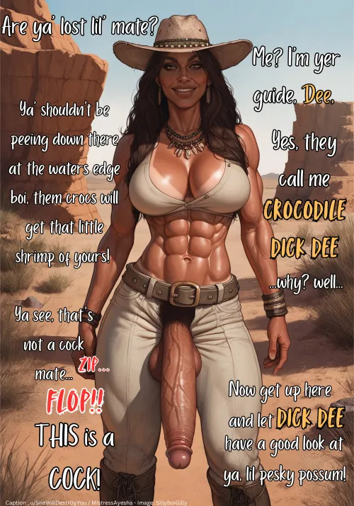 Crocodile Dick Dee, the Boicunt-Hunter (Image: SillyBoiGilly) [Futadom] [Implied Futa on Male] [SPH] [Crocodile Dick Dee] [Cock Shock].