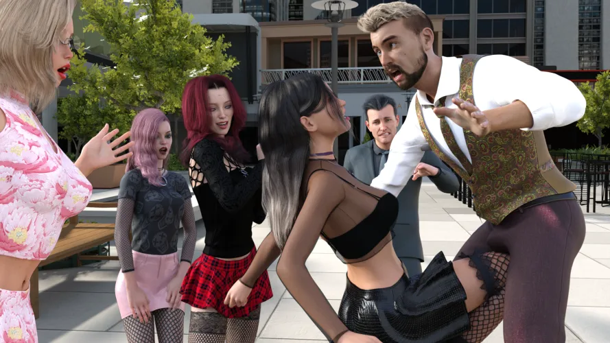 Goth girls don't like being harassed!