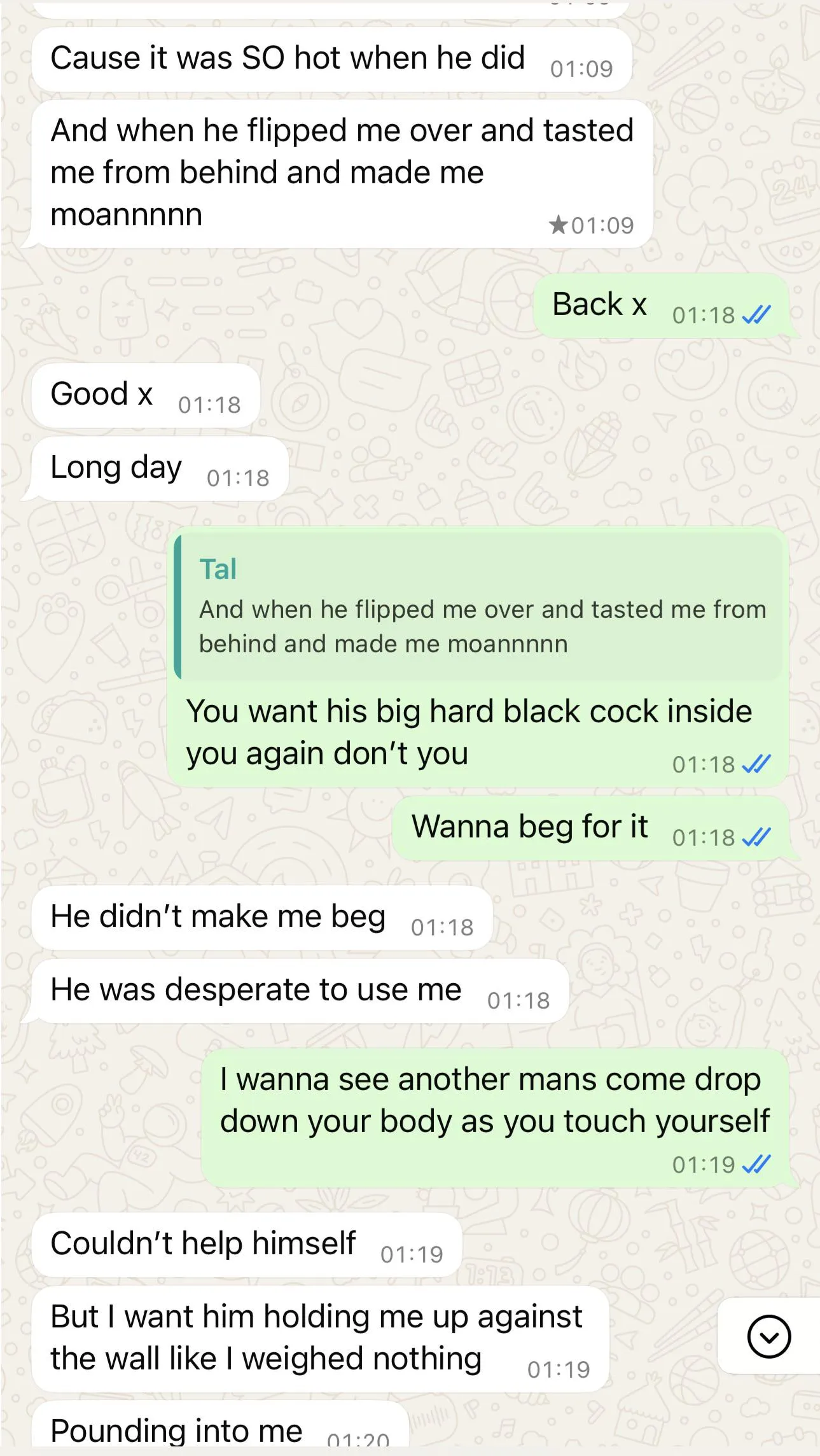 Talking about her night of fun