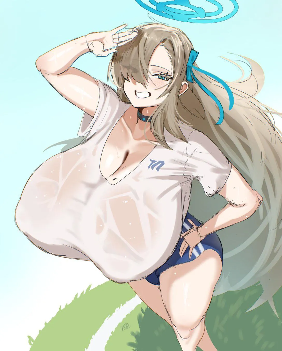 Asuna: “Master, can you help carry these while I jog? ❤️” [Blue Archive] (gaikiken)