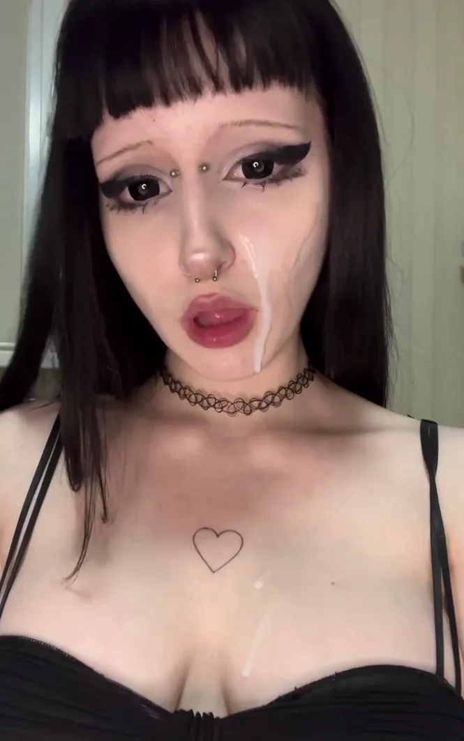 Goth girl like I deserve your cum?