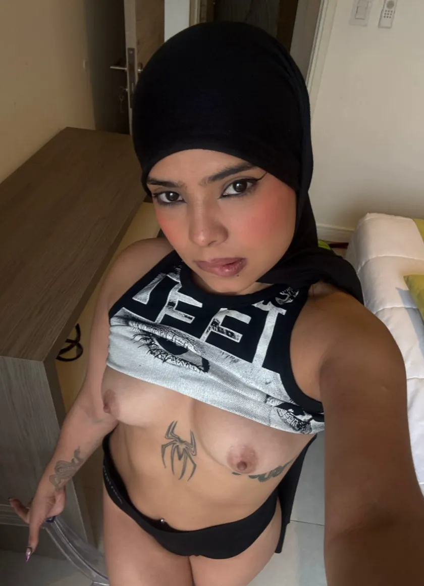 Do I still look innocent with your cum dripping on my hijab