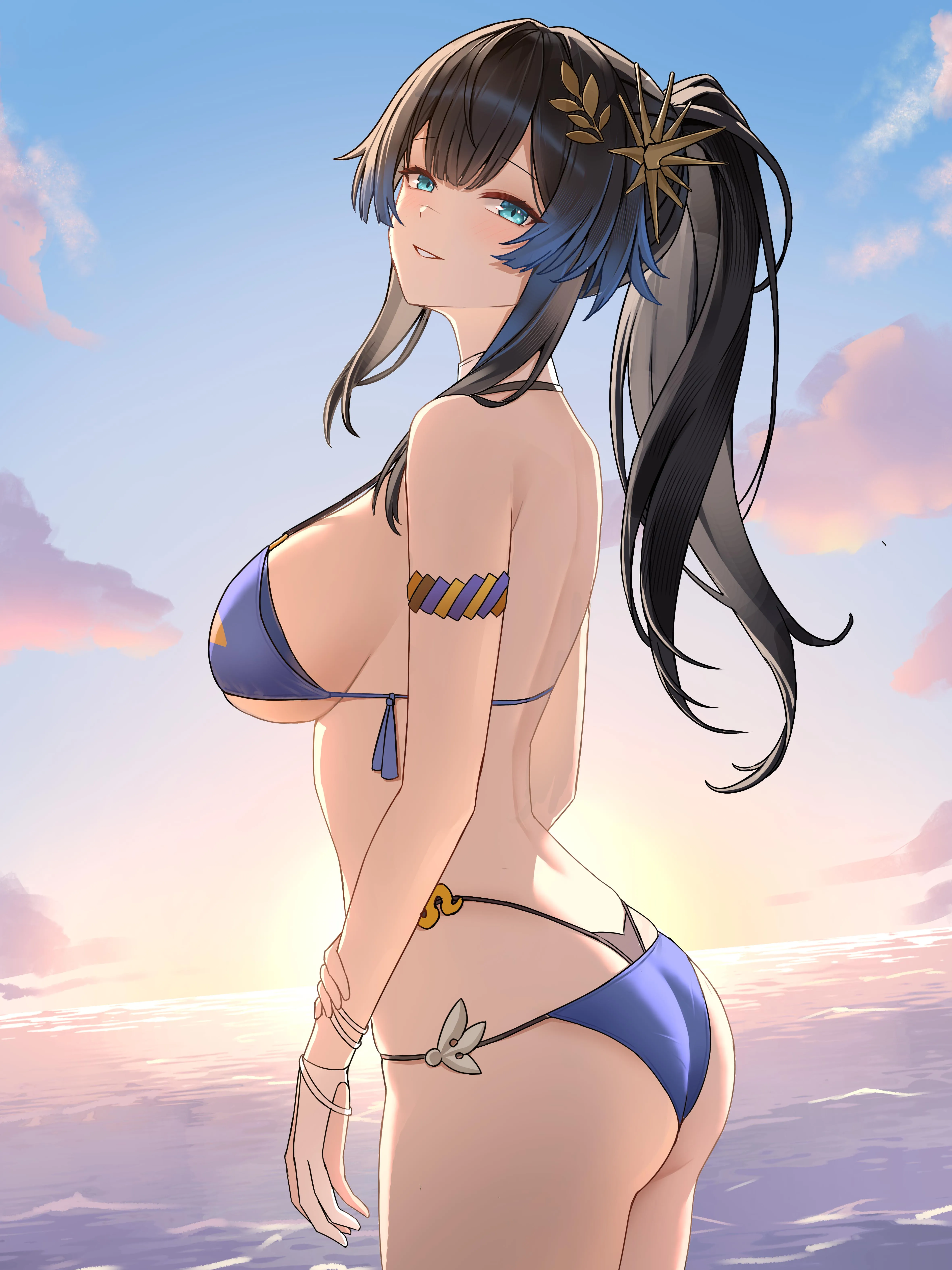 Katya Klein in blue bikini (凯斯)