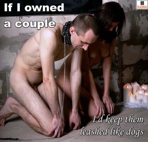 Collared, naked and leashed ....