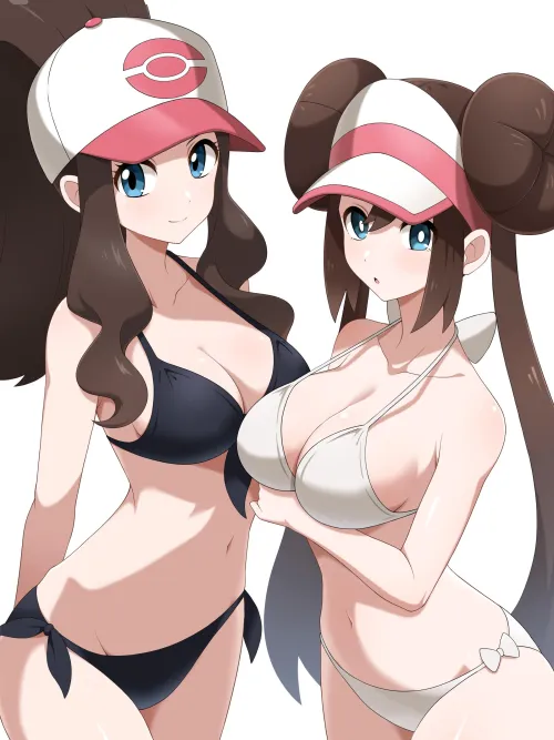 Hilda and Rosa swimsuits (kaki_tama)