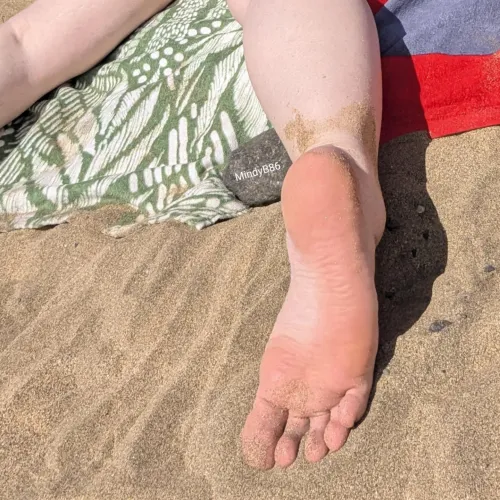 Sandy soles close up