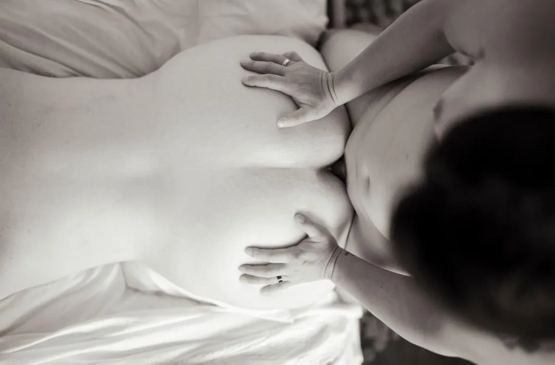 Taking his golden cock deep