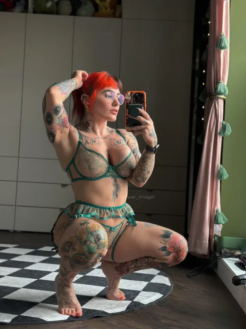 The glasses are giving sexy emo secretary