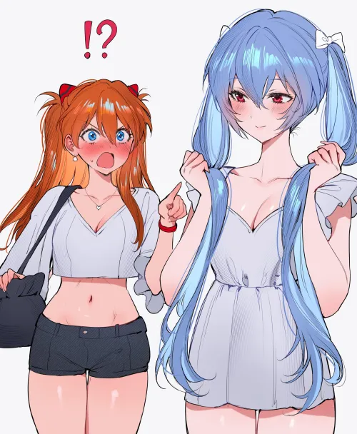 Asuka & Rei [Neon Genesis Evangelion]