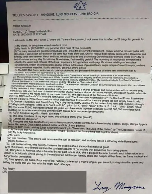 Luigi M admits to Ayn Rand fandom in prison 