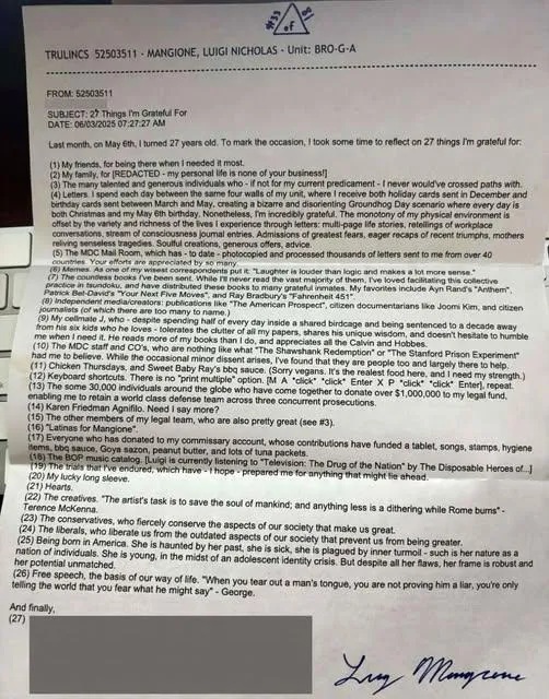 Luigi M admits to Ayn Rand fandom in prison 