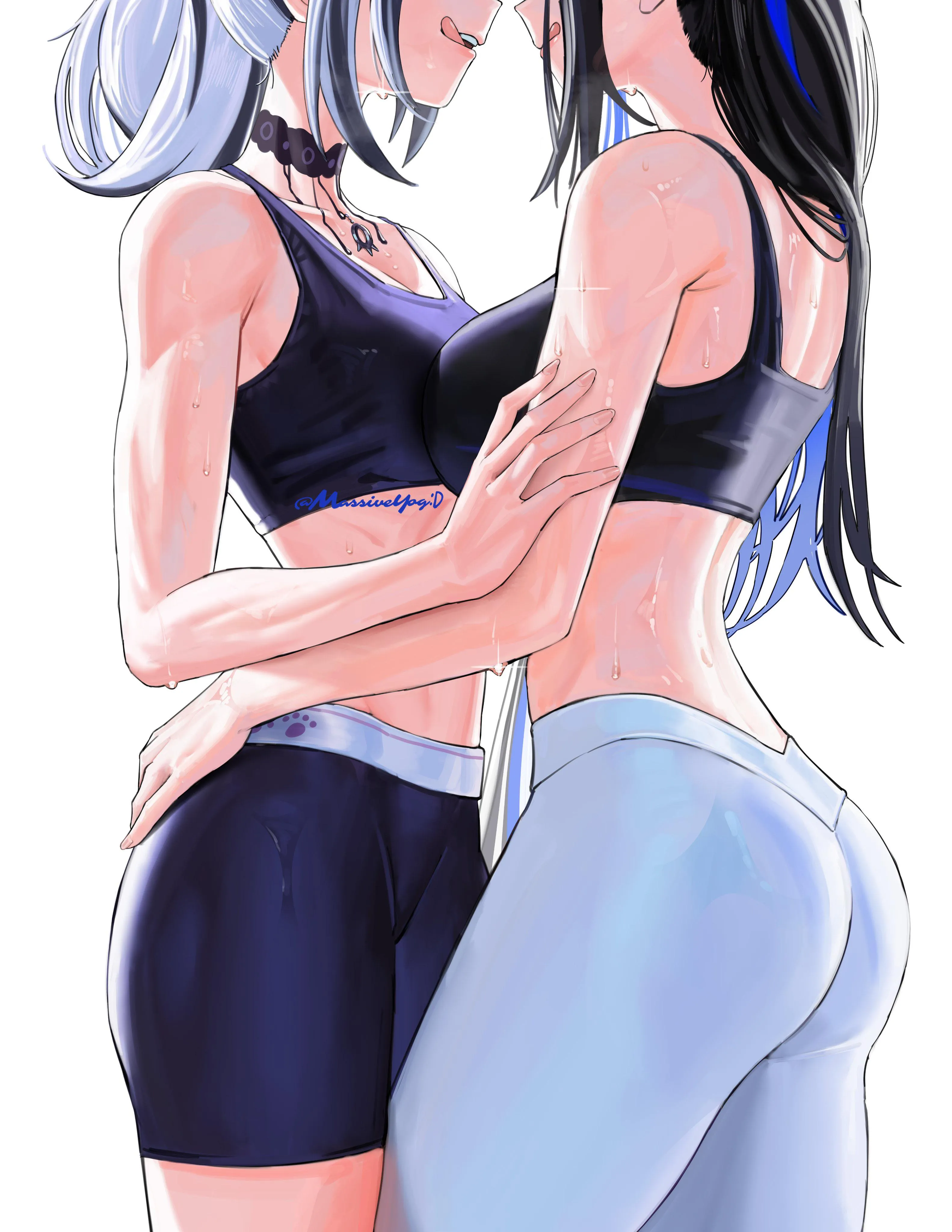 Shiori & Nerrisa working out together [Hololive]