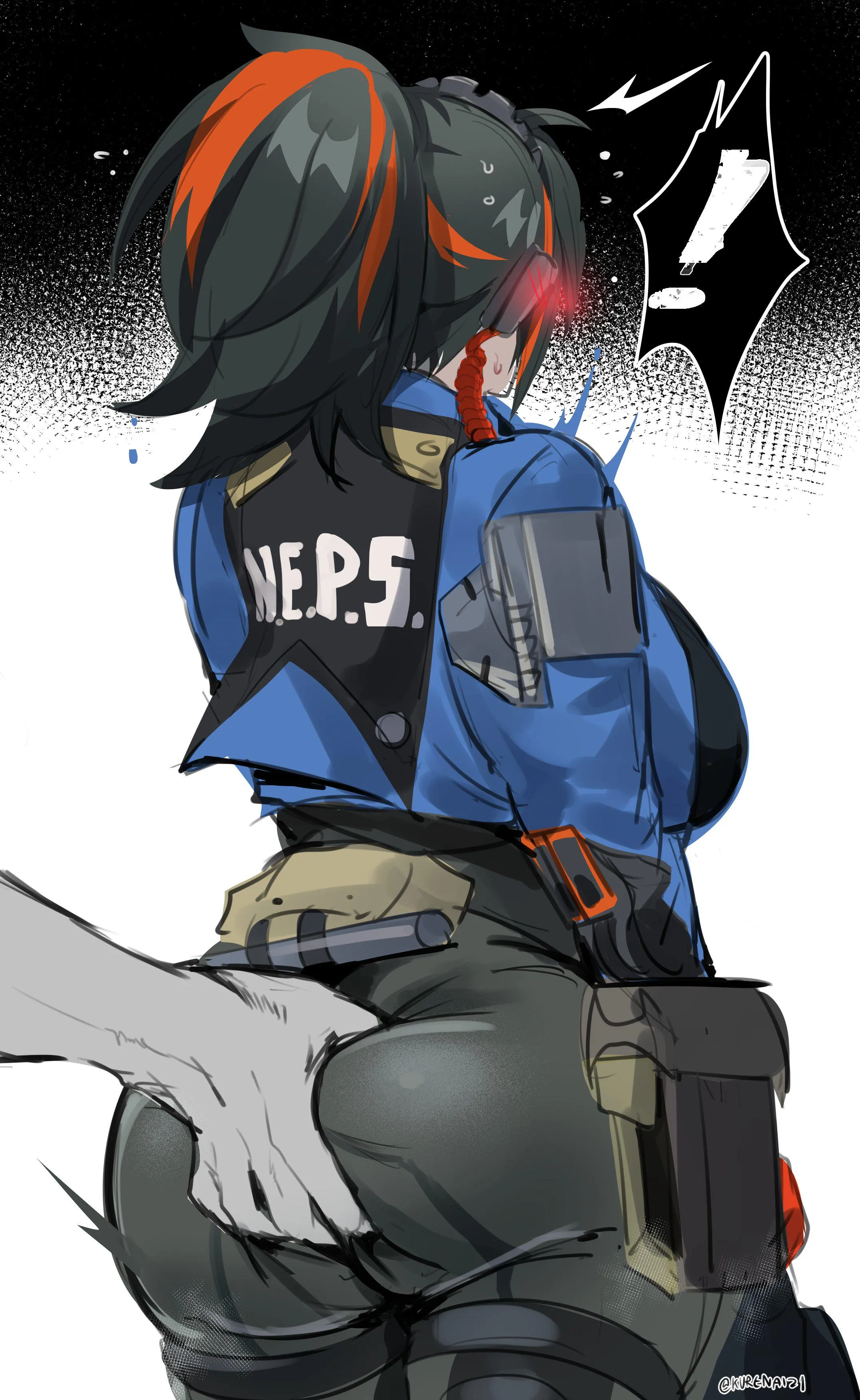 I'd be losing aaall my professional composure if I got groped like this by a criminal <3