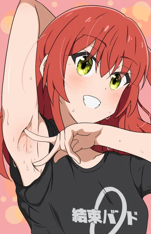 Kita spreading her sweaty armpit