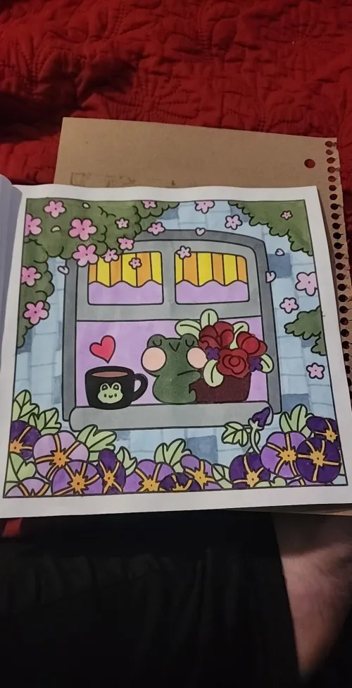 I colored an adorable froggie