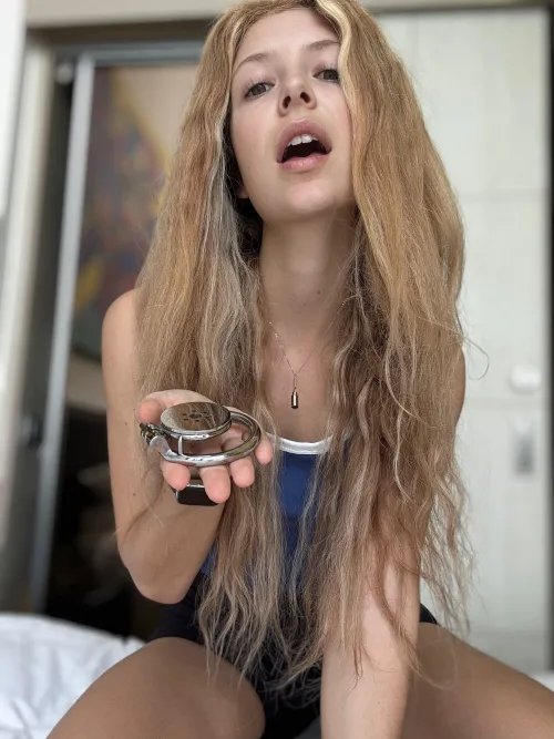 The smallest chastity cage is just enough to keep this pathetic beta cock in line.