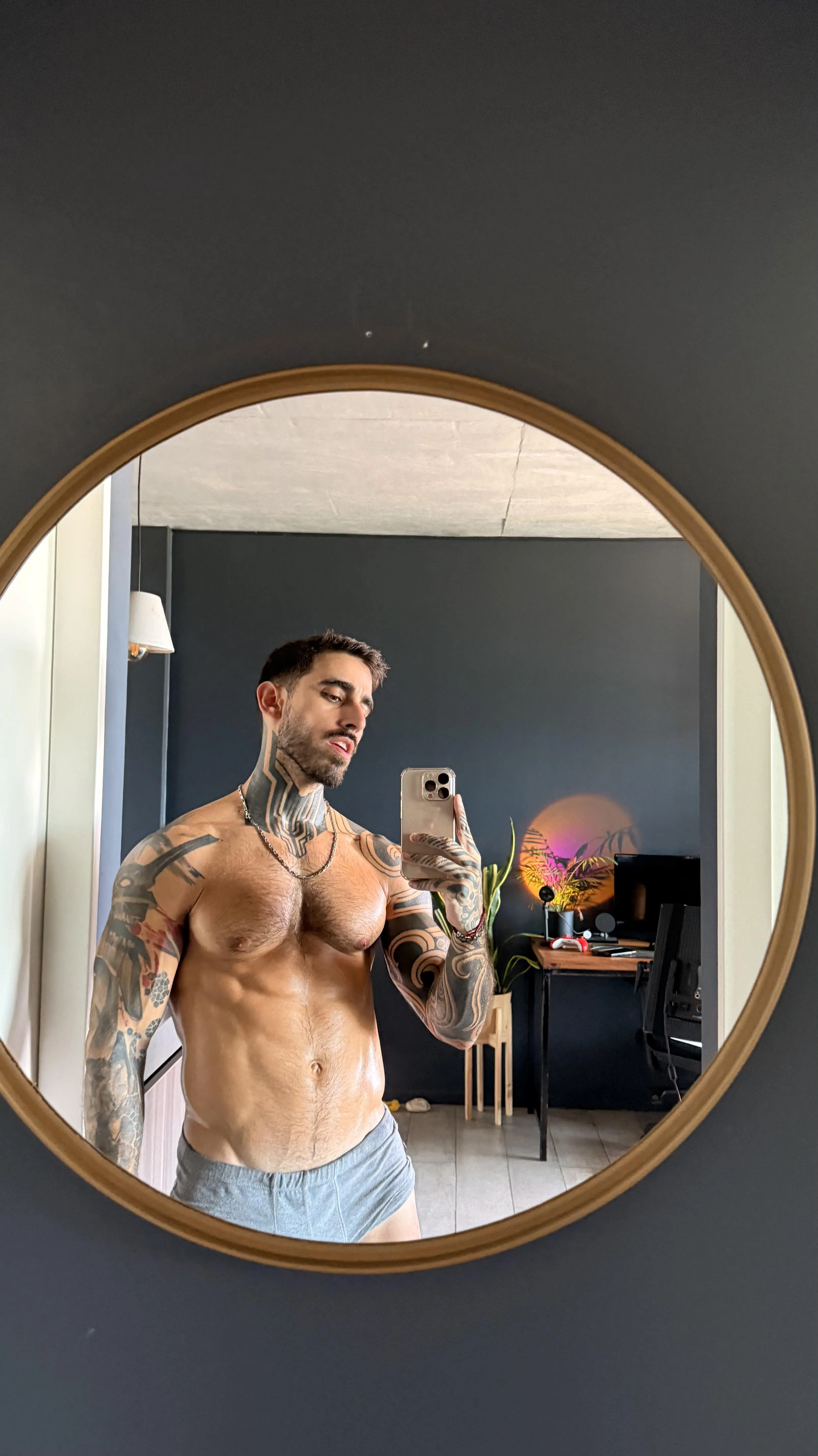 all sweaty after work out! do you wanna smell?