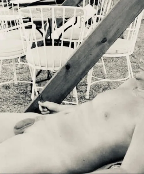 Chilling by the pool