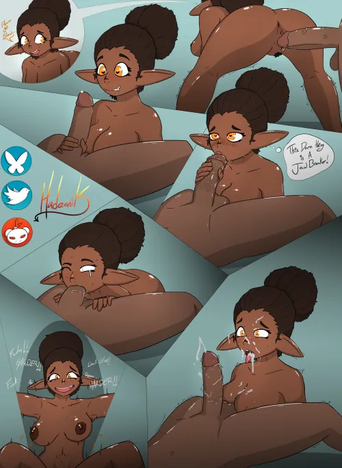 Elven girl with a big treat (Hadeanik)