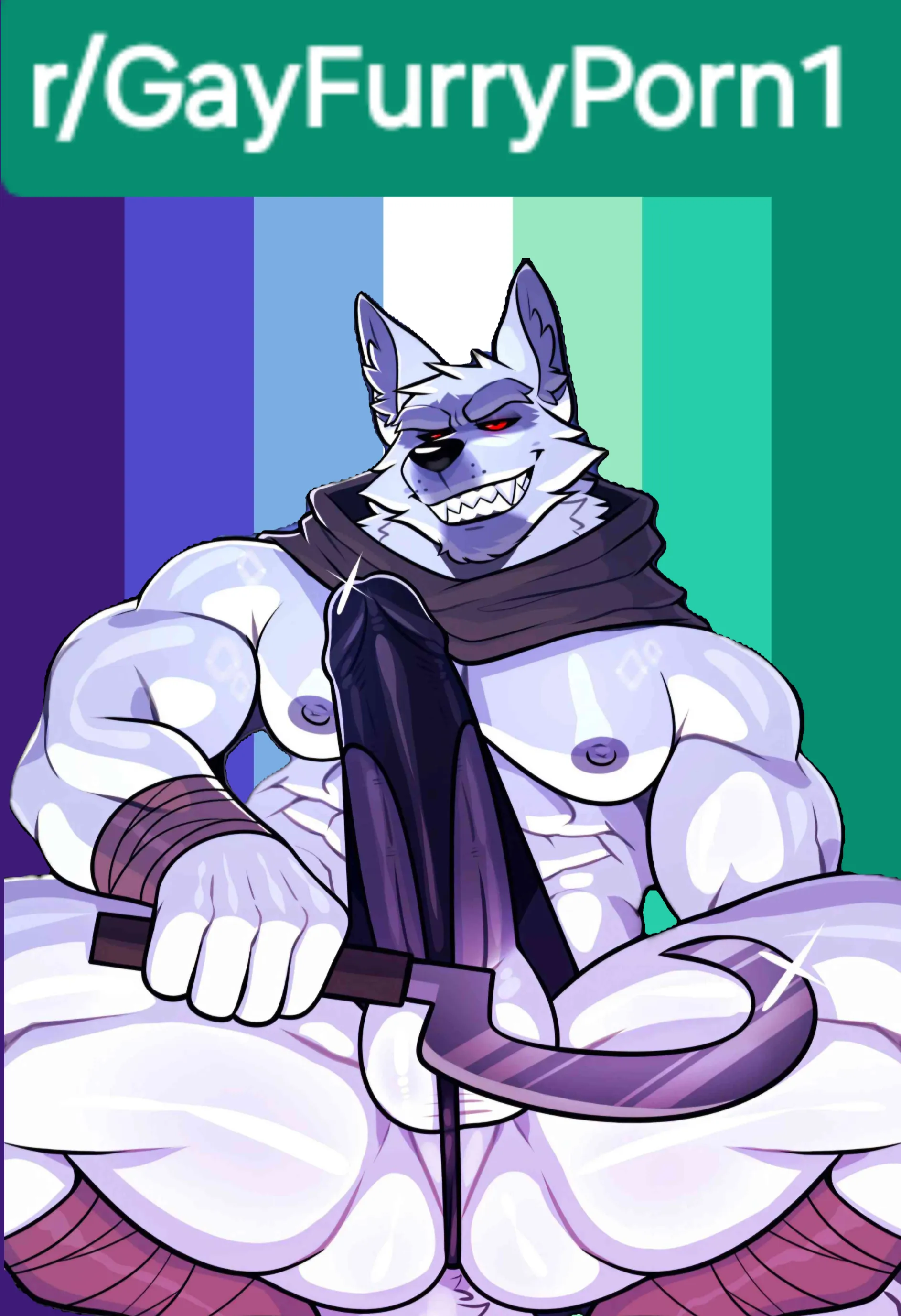 Hey, did you know that our Subreddit Logo is Death Wolf? 🐺 Here's the full version of that r/GayFurryPorn1 subreddit mascot: (@michopanq)