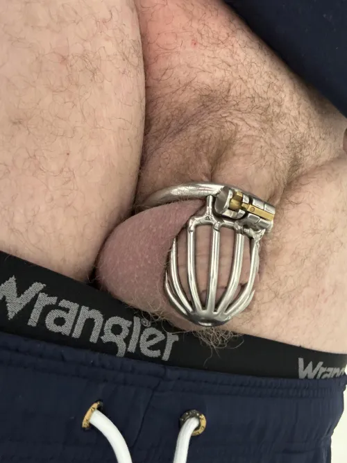 Today marks 28 days in my cage. Btw fyi I am self locked