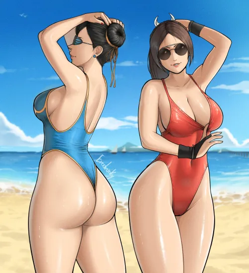 Chun-Li and Mai Shiranui (EroDrunky)