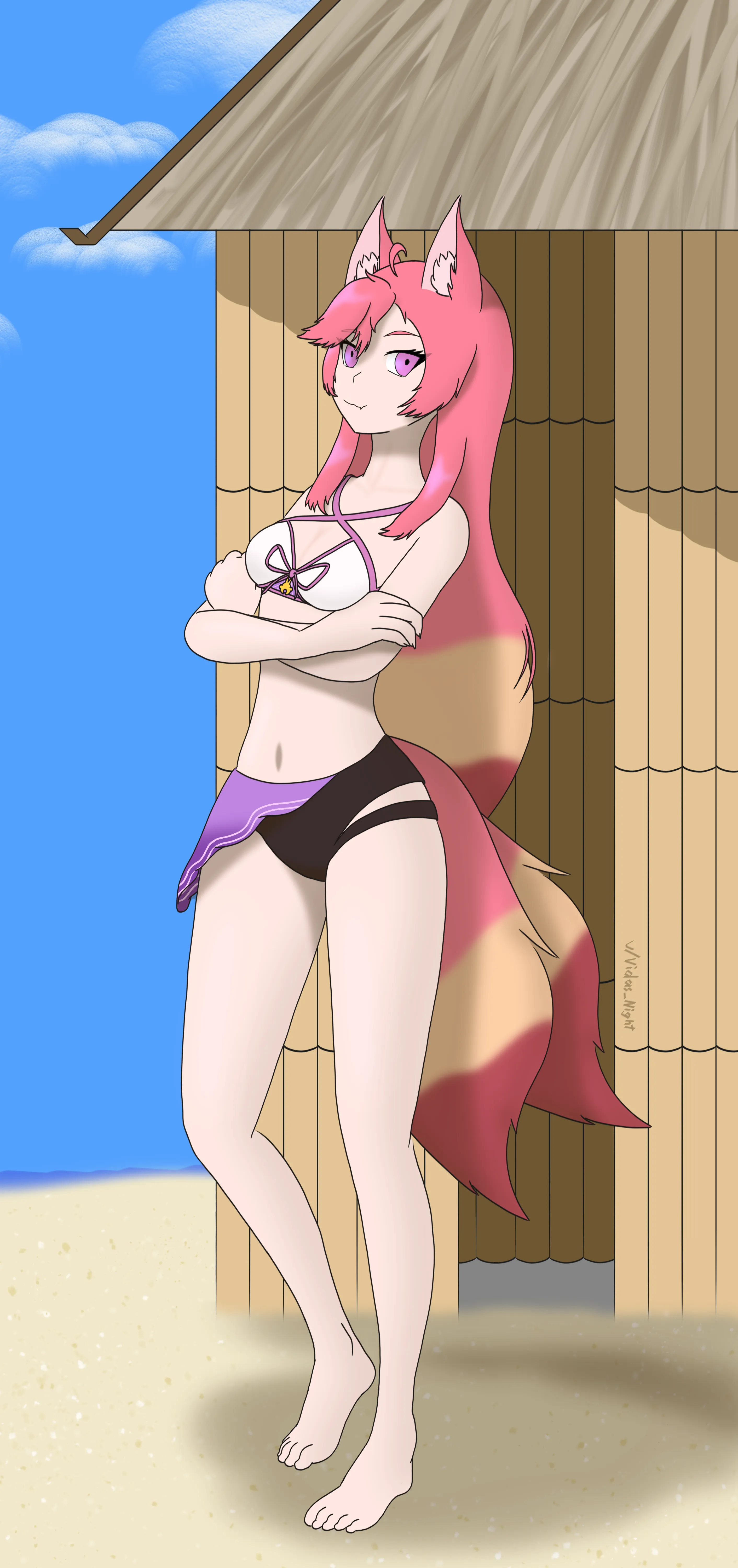 Kitsunero at the beach. [Vtuber] (original content)