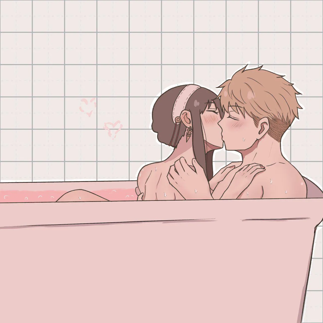 Loid and Yor Bath Time Kiss