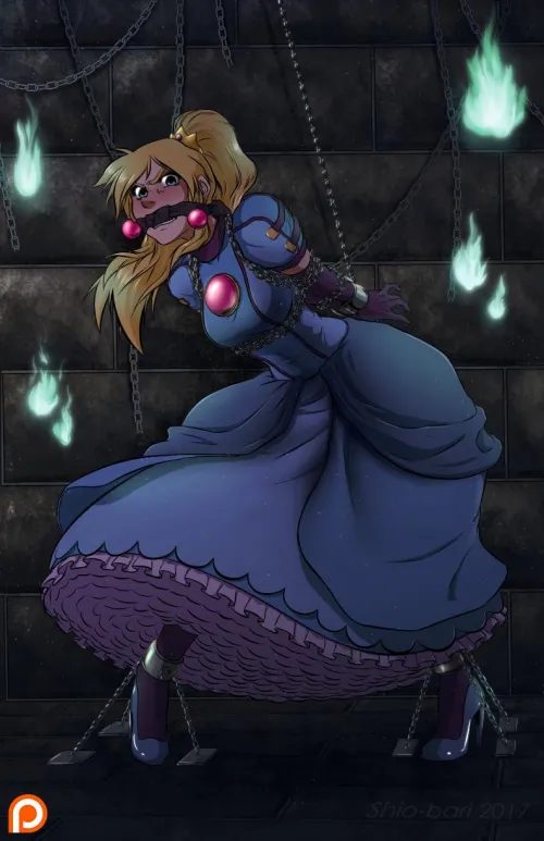Samus is not happy to be made into another one of the princesses~ (Shiobari)