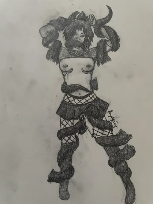 Transmasc restrained by tentacles