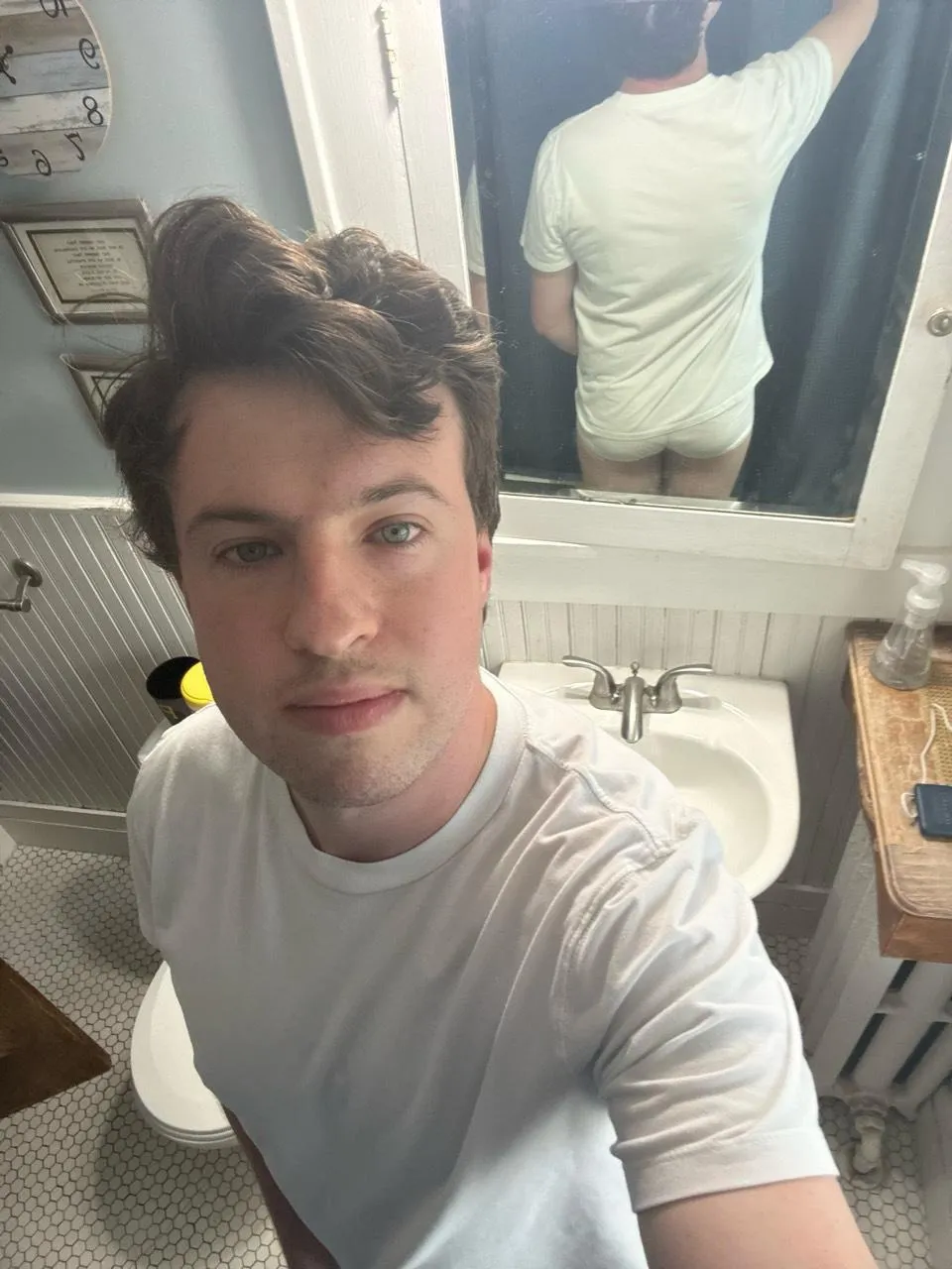 Was told I have to show my butt in my tighty whities