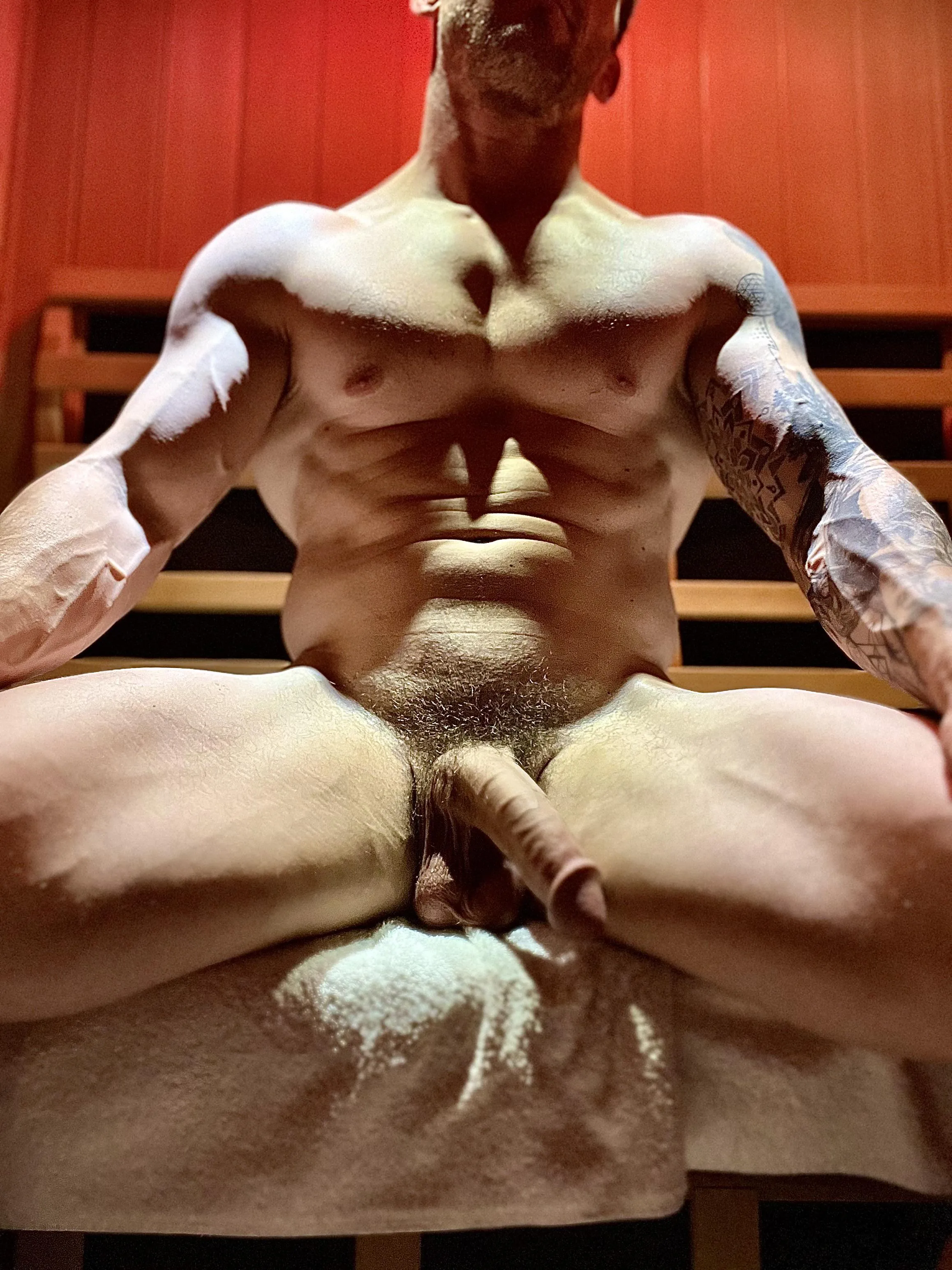 (40) Fat cut softie in the sauna - say that 3 times fast