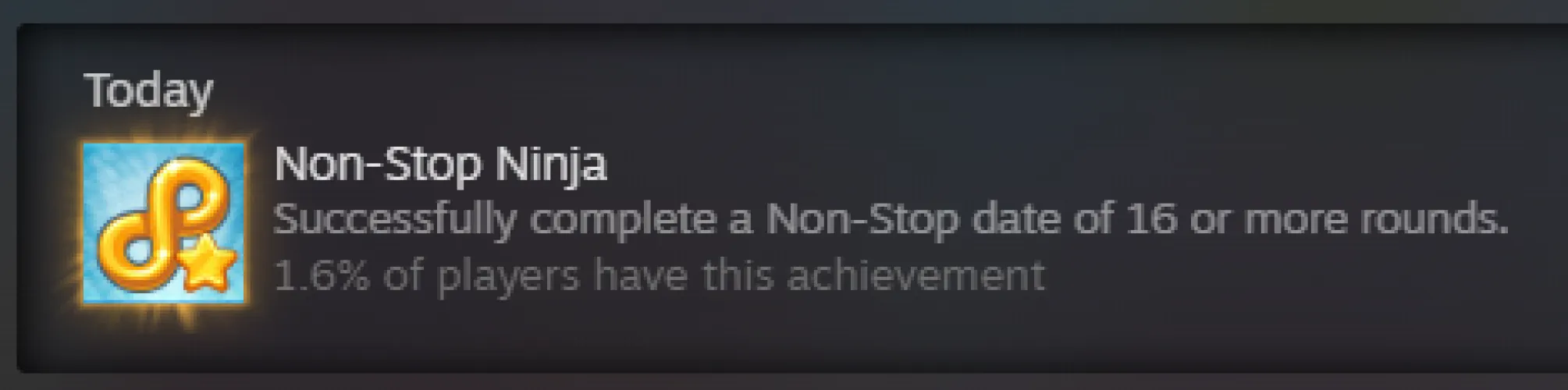 Finally got the Non-Stop Ninja Achievement