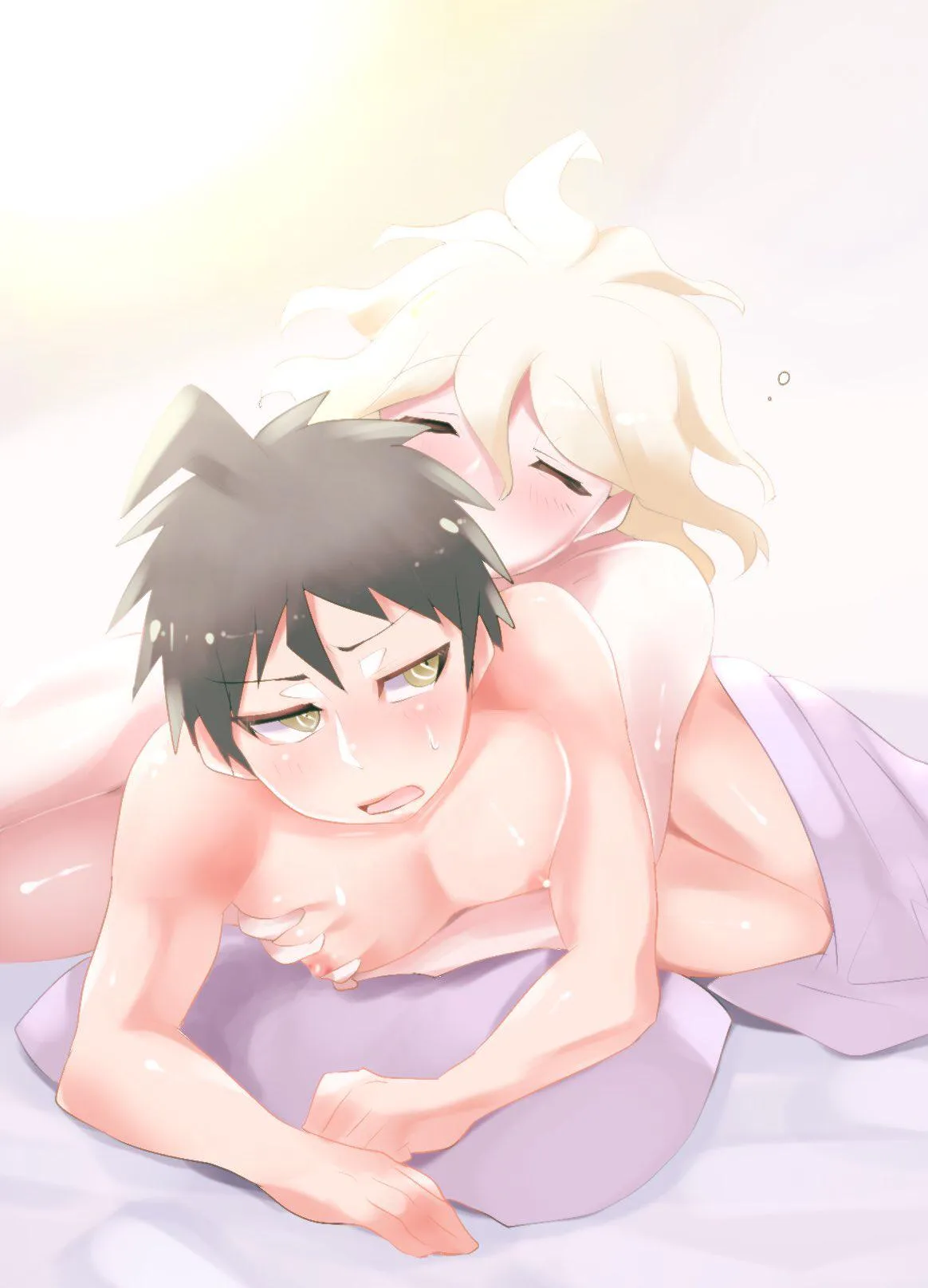 Hajime and Komaeda under the covers (BBB)