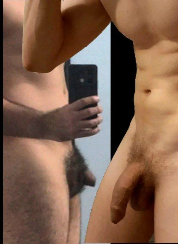 In the locker rooms and saunas, cannot unsee what your mates are packing.. I'm on the right