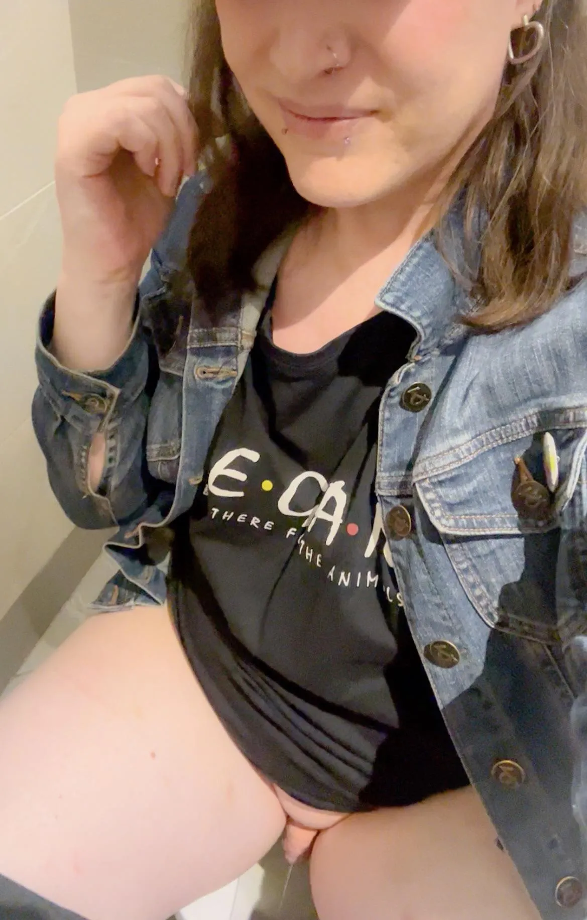 little pee in a public washroom