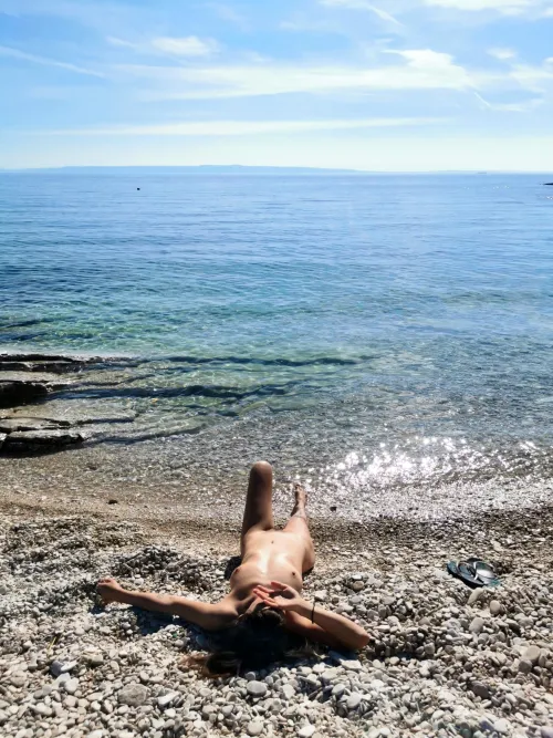 Off season, camping right there on the beach, nude all day all night - life goals