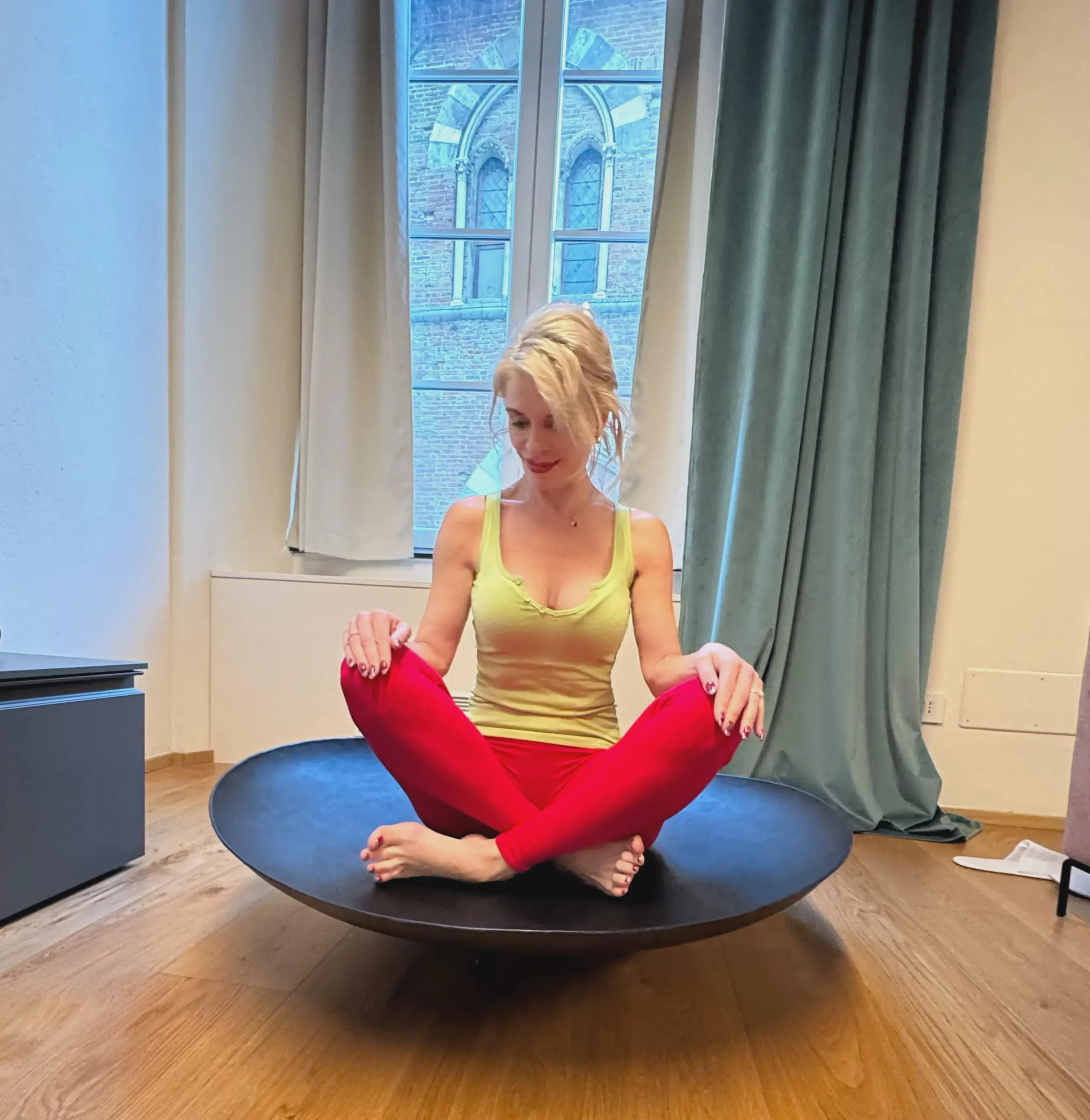 my favorite yoga at home in my new leggings