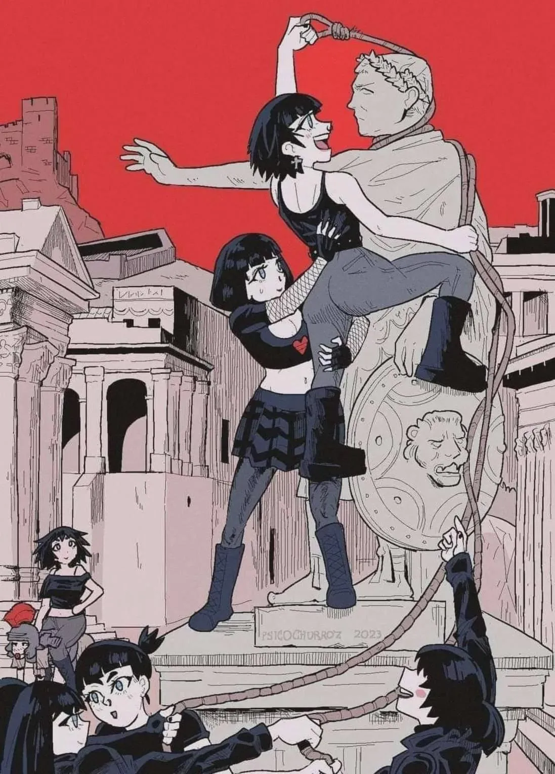 Artistic depiction of the Goths sacking Rome (410AD)