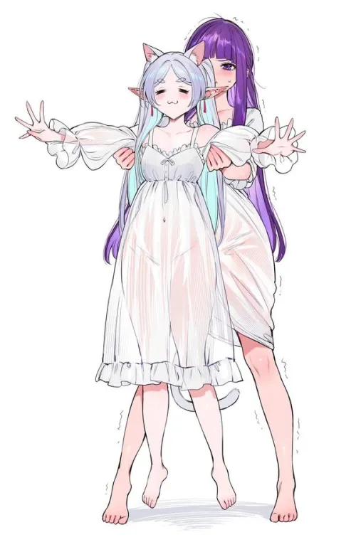 Fern carrying Neko Frieren