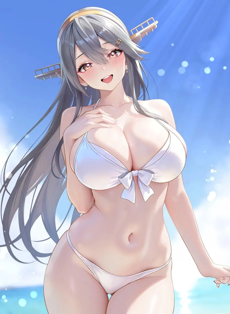 Haruna in front-tie bikini (スタジオぽこたん / studiopokotan)
