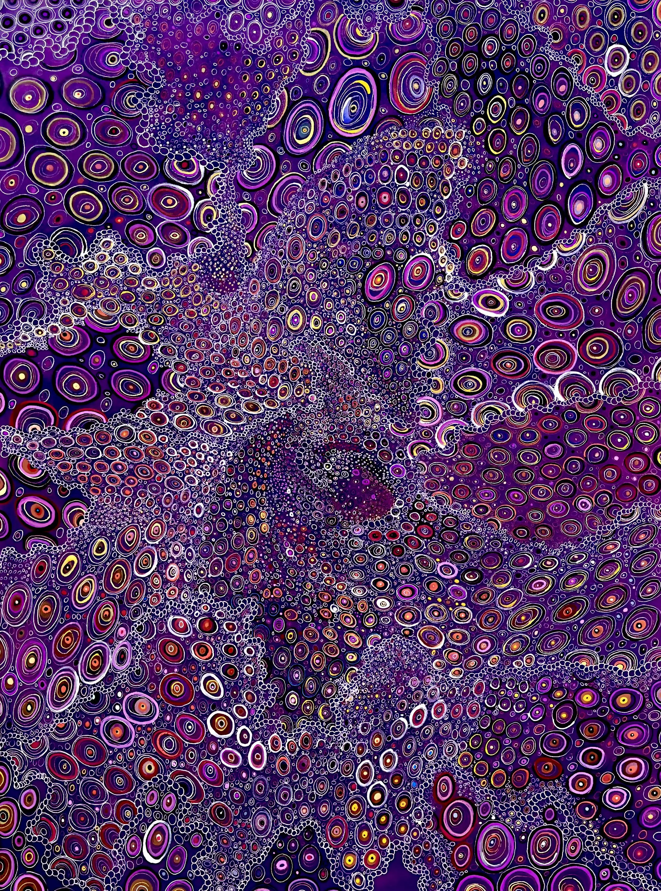 Purple Neptune- ink and acrylic painting