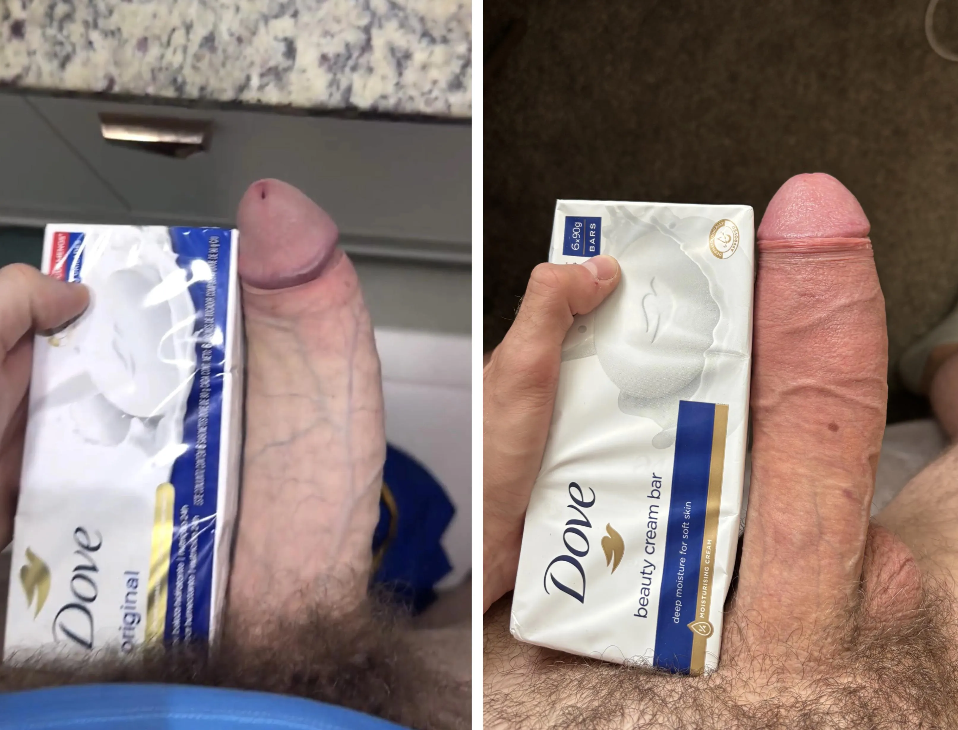 Which uncut cock has better foreskin? Me (right) or my bro (left)?