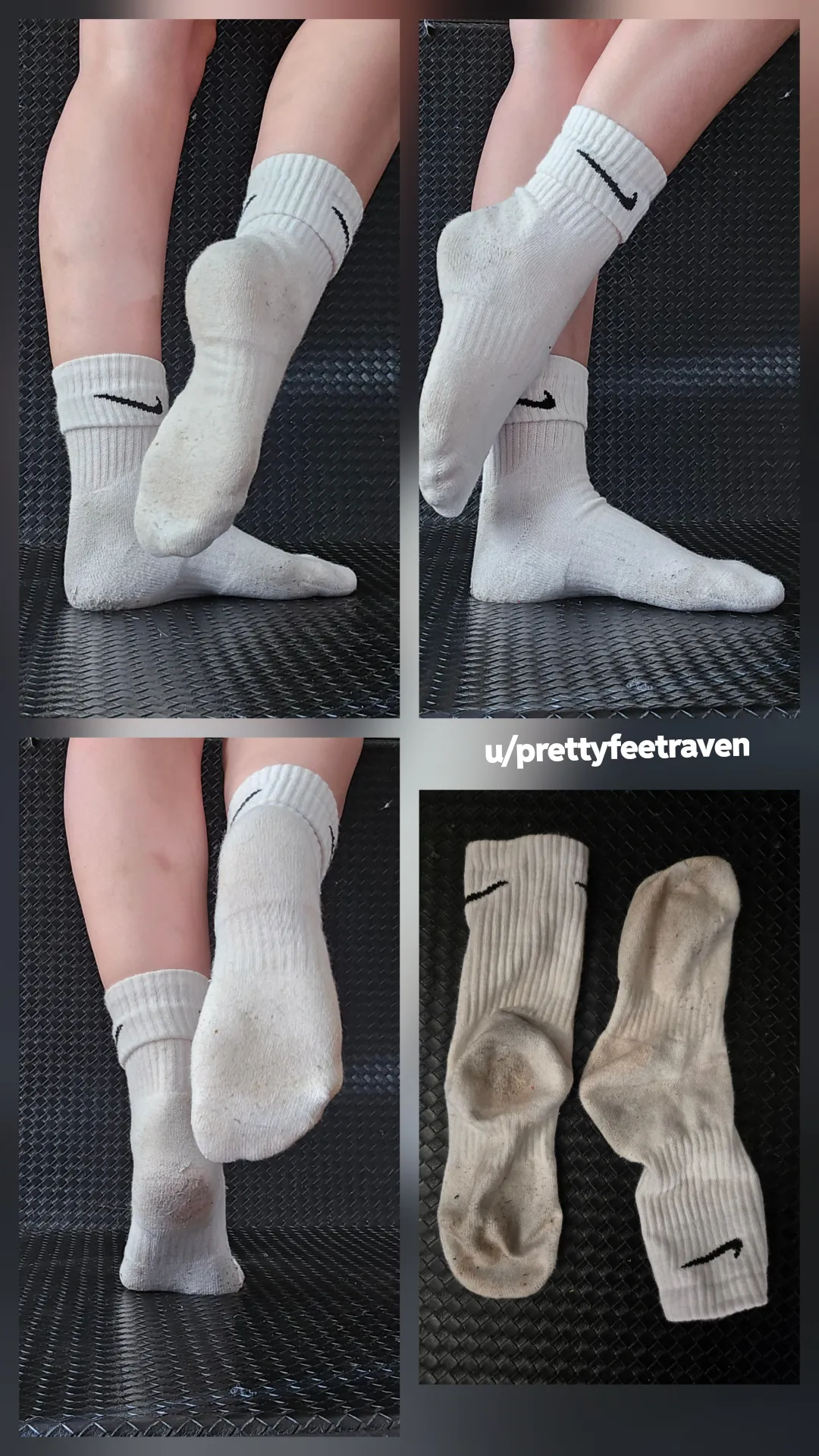 4 days wear in these tall crew socks starting to get super dirty sweaty