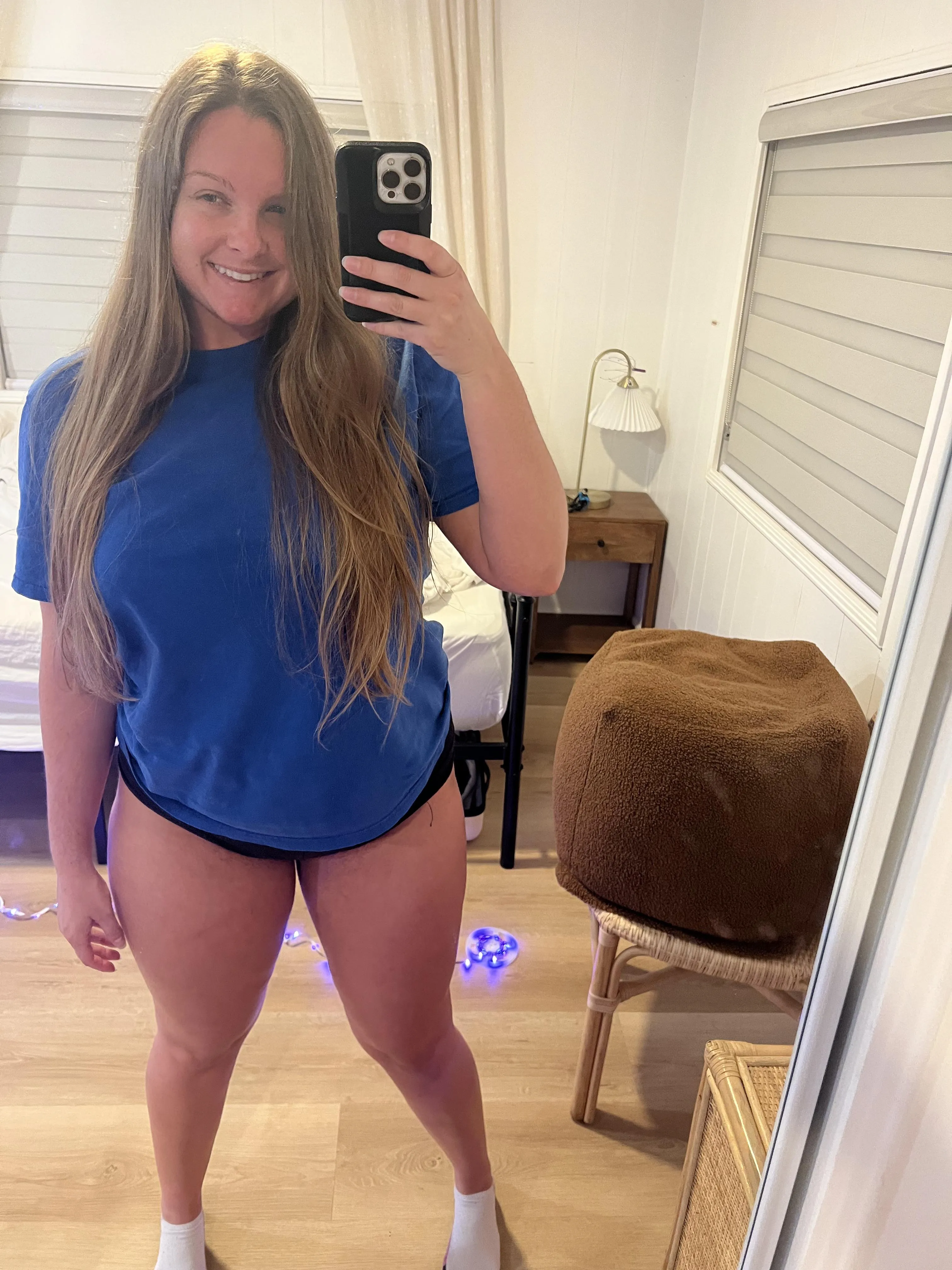 How do you feel bout this bright blue with my dirty blonde hair ?