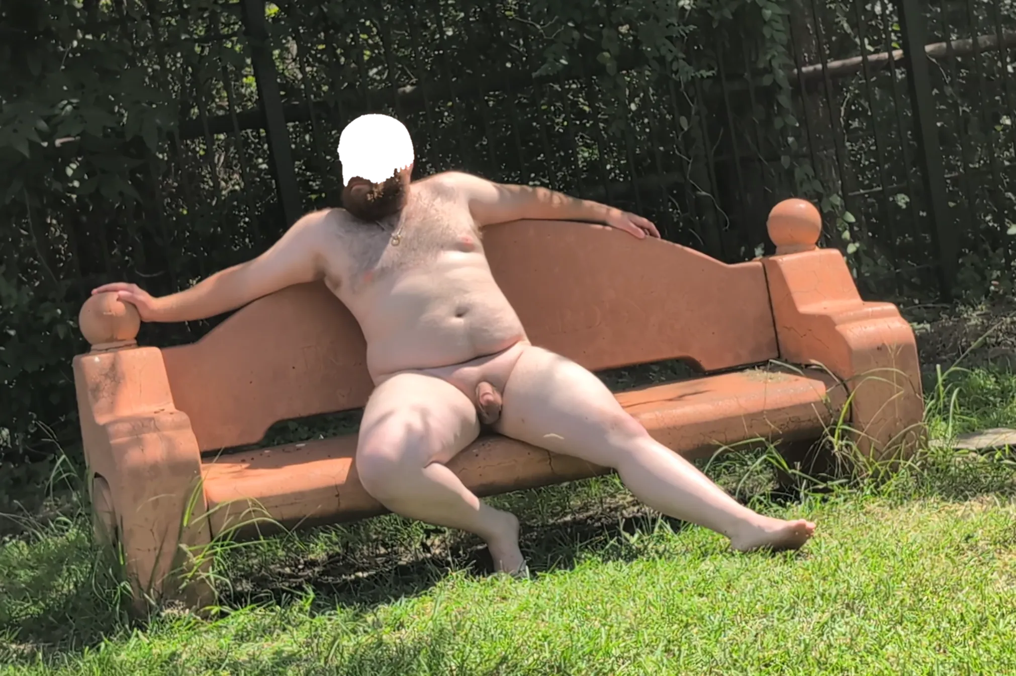 Relaxing on this bench I found.