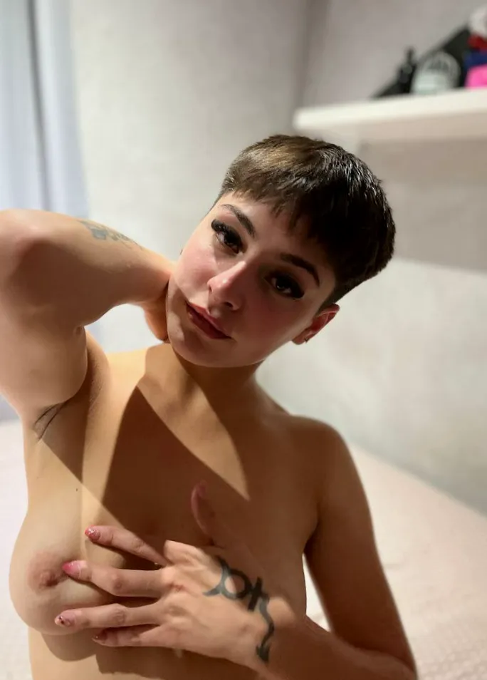 So proud of my natural tits, would you suck them?